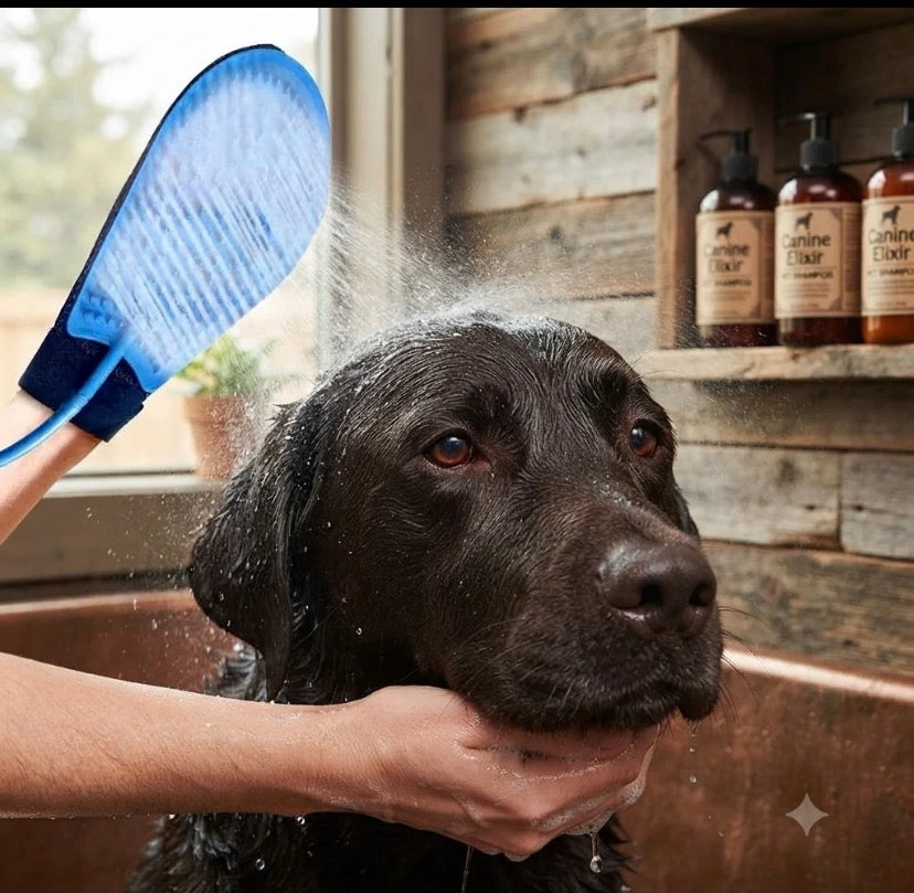 Deep Cleaning Pet Brush Glove With Hose
